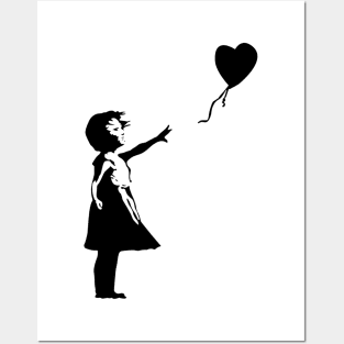 Funny Baby Girl With Heart Balloon Posters and Art